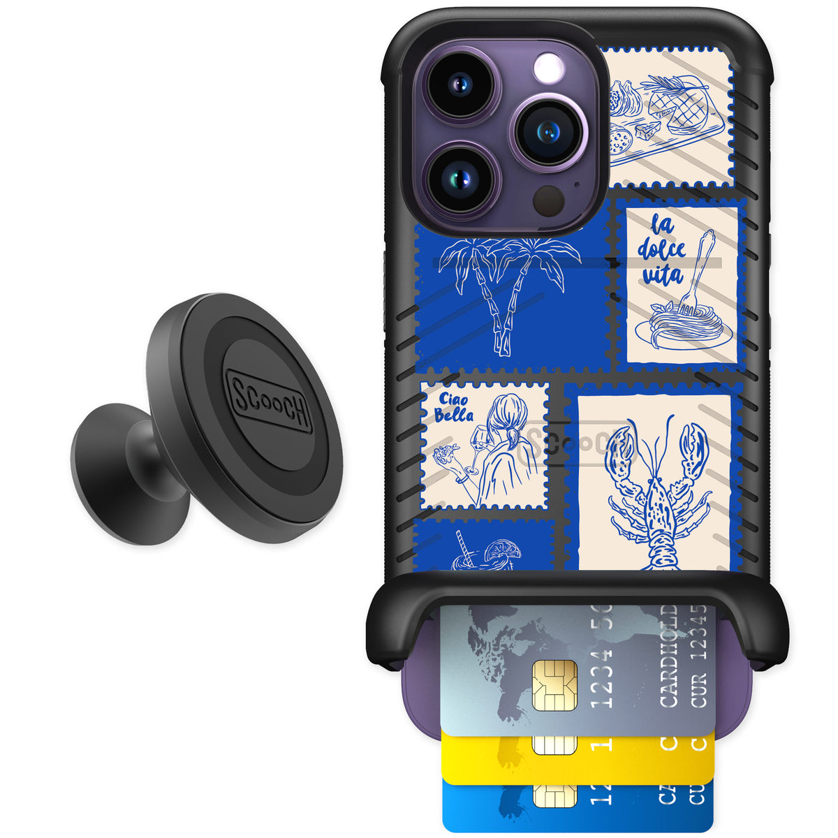 Scooch Wingmate Euro Summer for iPhone 14 Pro — Starter Bundle