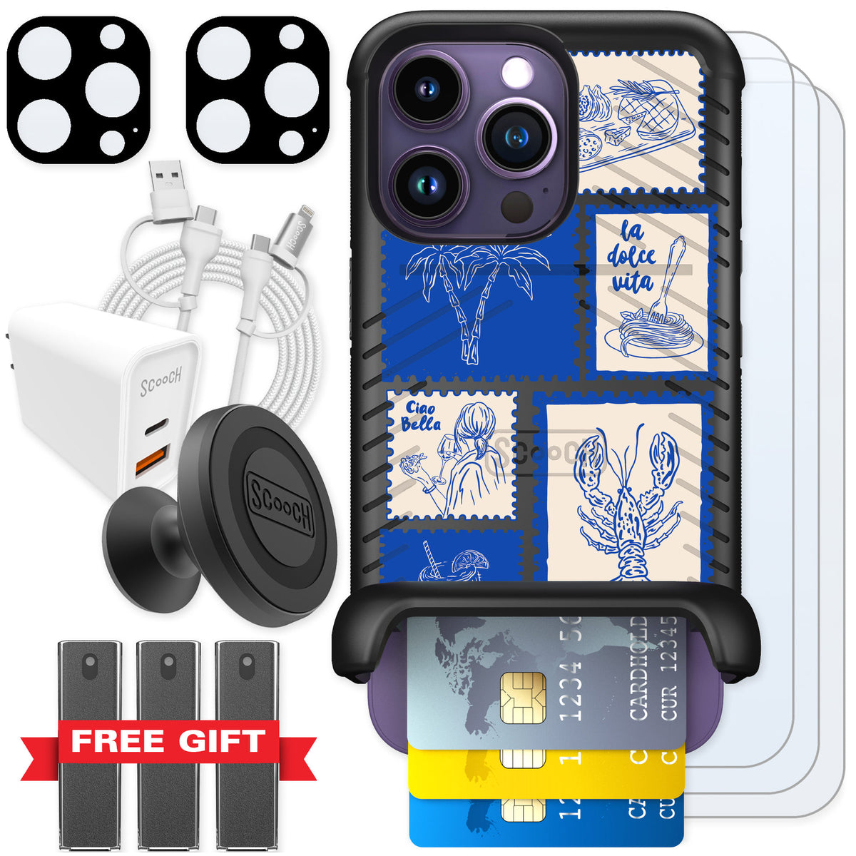 Scooch Wingmate Euro Summer for iPhone 14 Pro — Ultimate Bundle