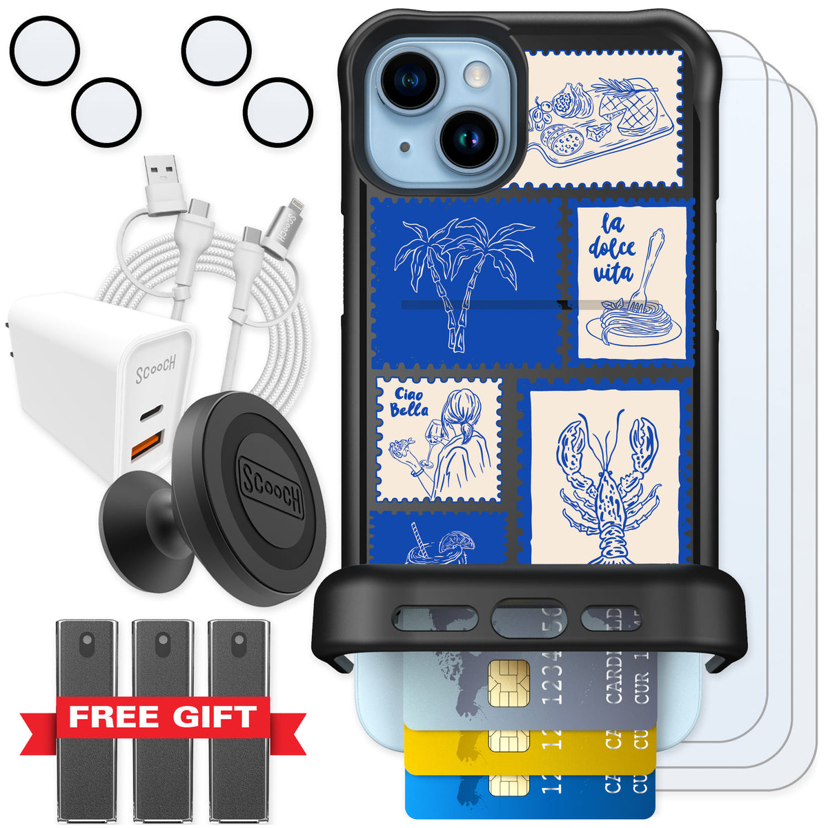 Scooch Wingmate Euro Summer for iPhone 14 Plus — Ultimate Bundle