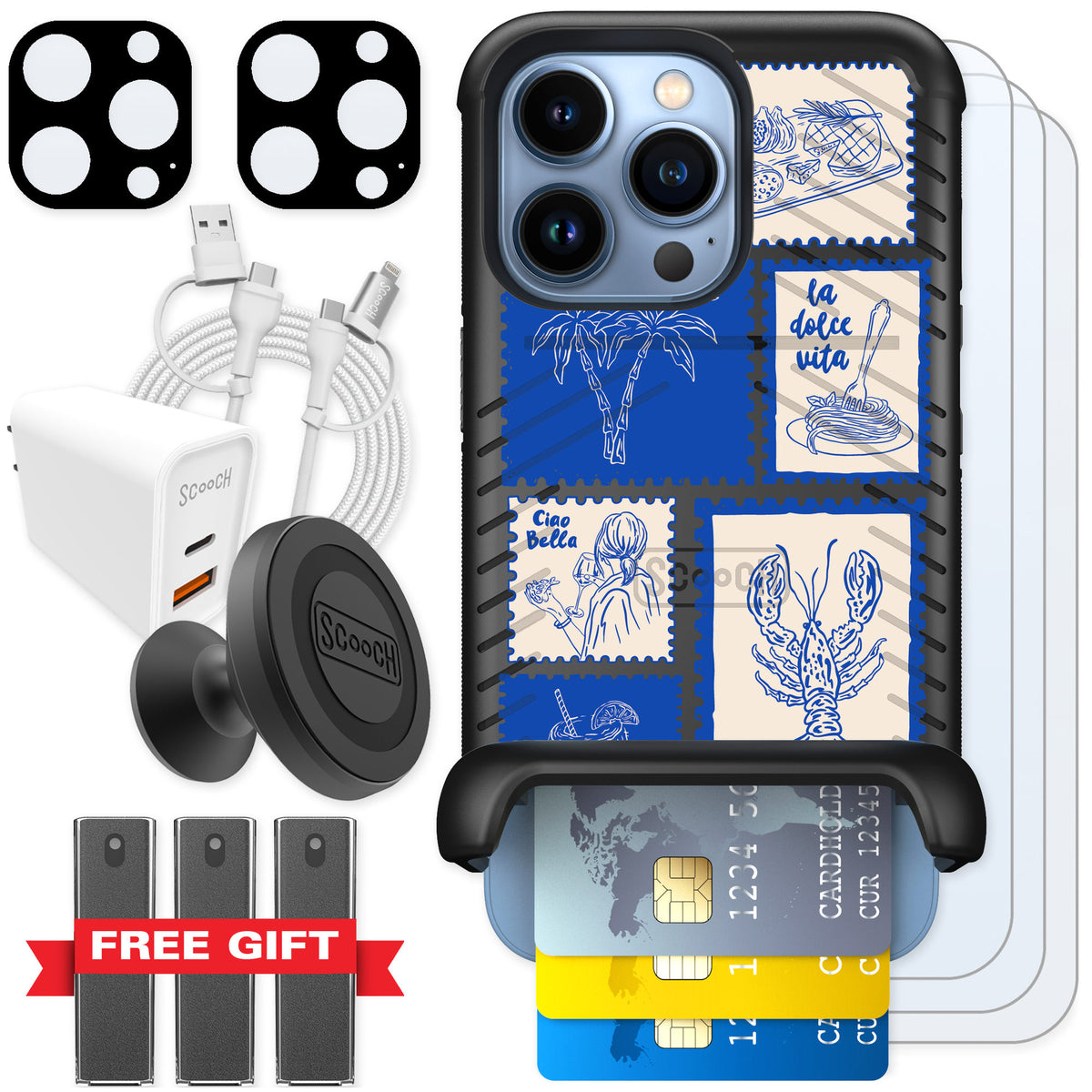 Scooch Wingmate Euro Summer for iPhone 13 Pro — Ultimate Bundle