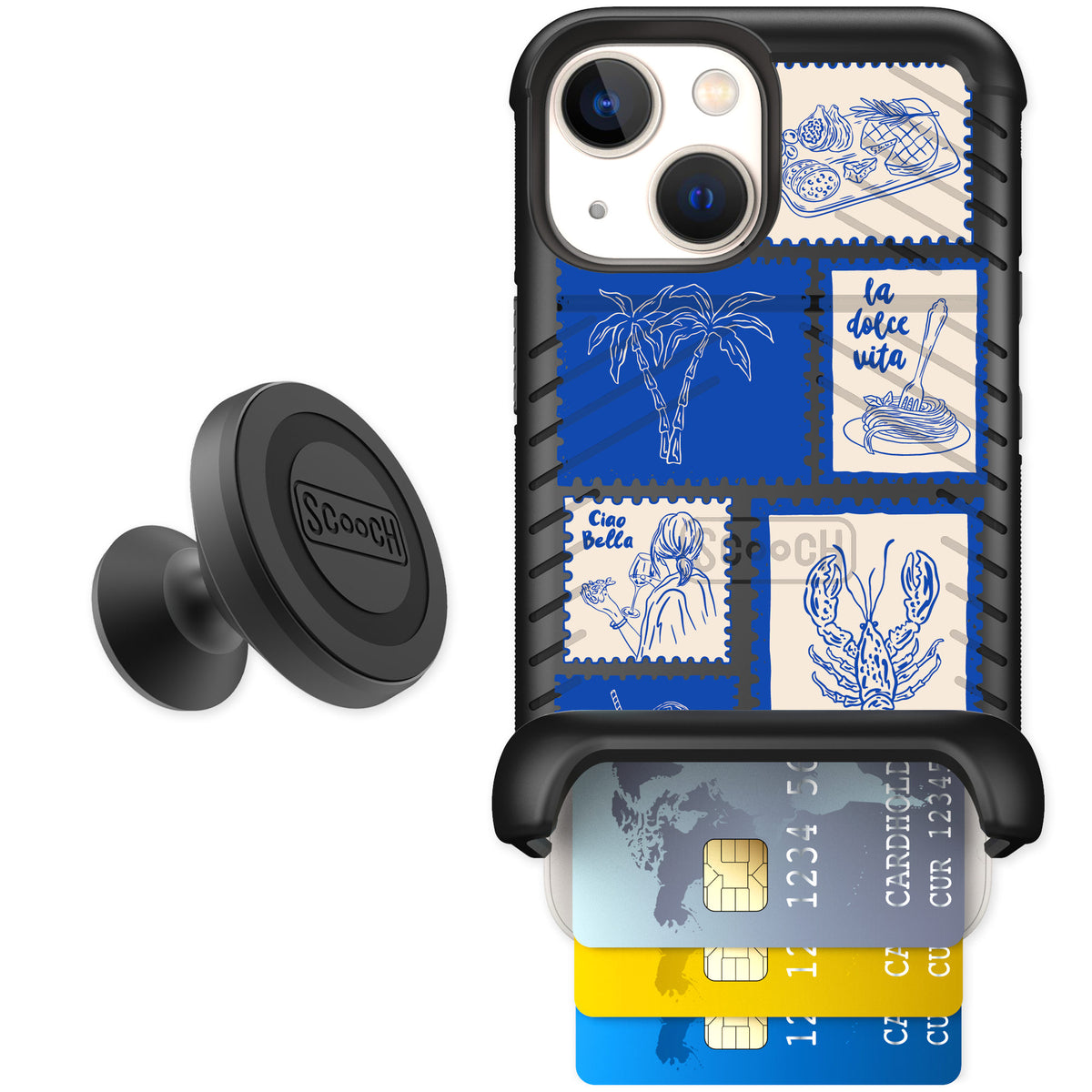 Scooch Wingmate Euro Summer for iPhone 13 mini — Starter Bundle