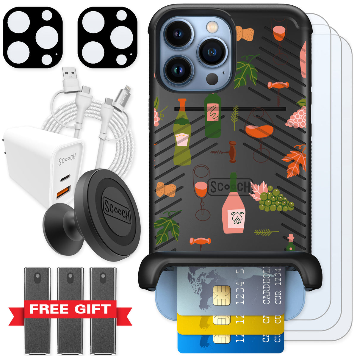 Scooch Wingmate Vino Vibes for iPhone 13 Pro Max — Ultimate Bundle