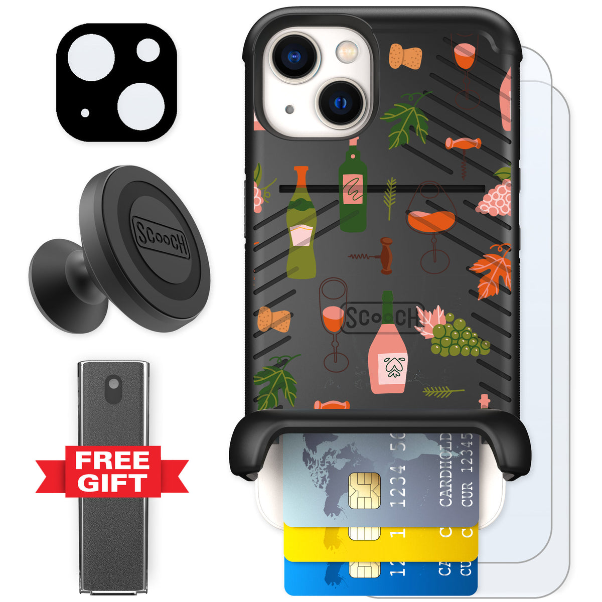 Scooch Wingmate Vino Vibes for iPhone 13 — Defender Bundle