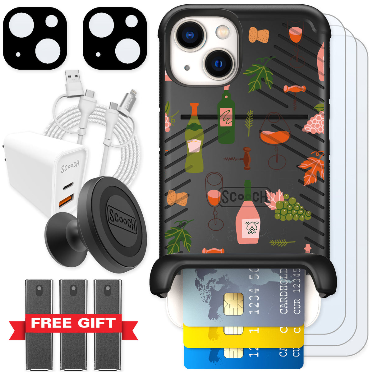 Scooch Wingmate Vino Vibes for iPhone 13 — Ultimate Bundle