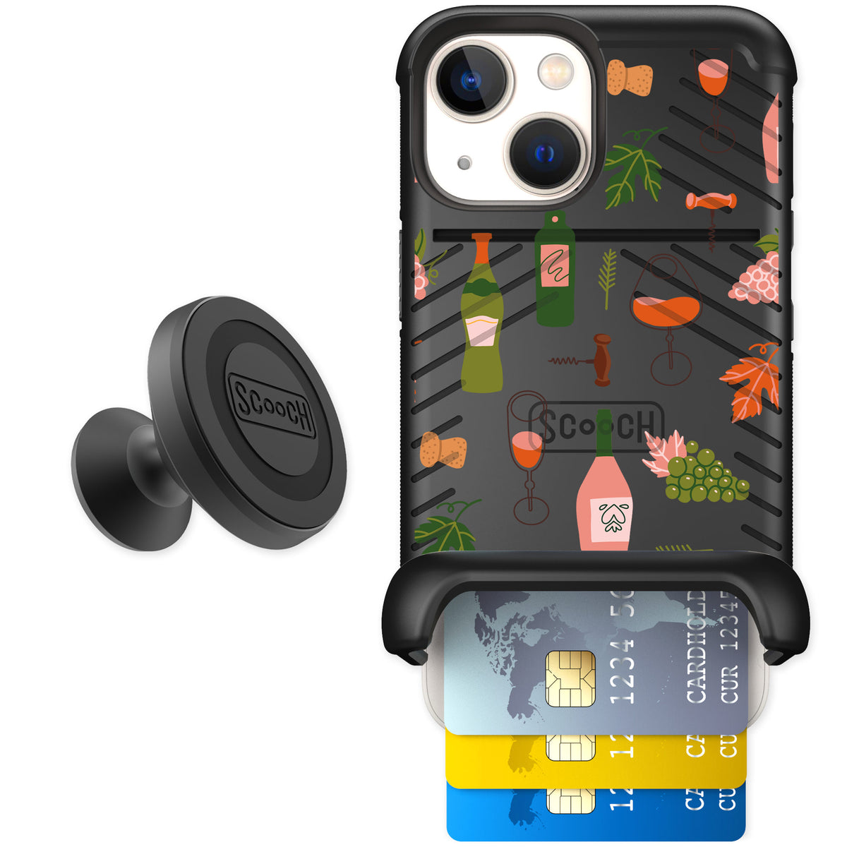 Scooch Wingmate Vino Vibes for iPhone 13 mini — Starter Bundle