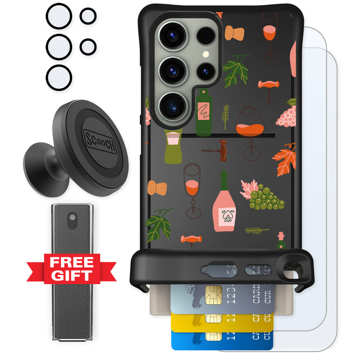 Scooch Wingmate Vino Vibes for Galaxy S24 Ultra — Defender Bundle