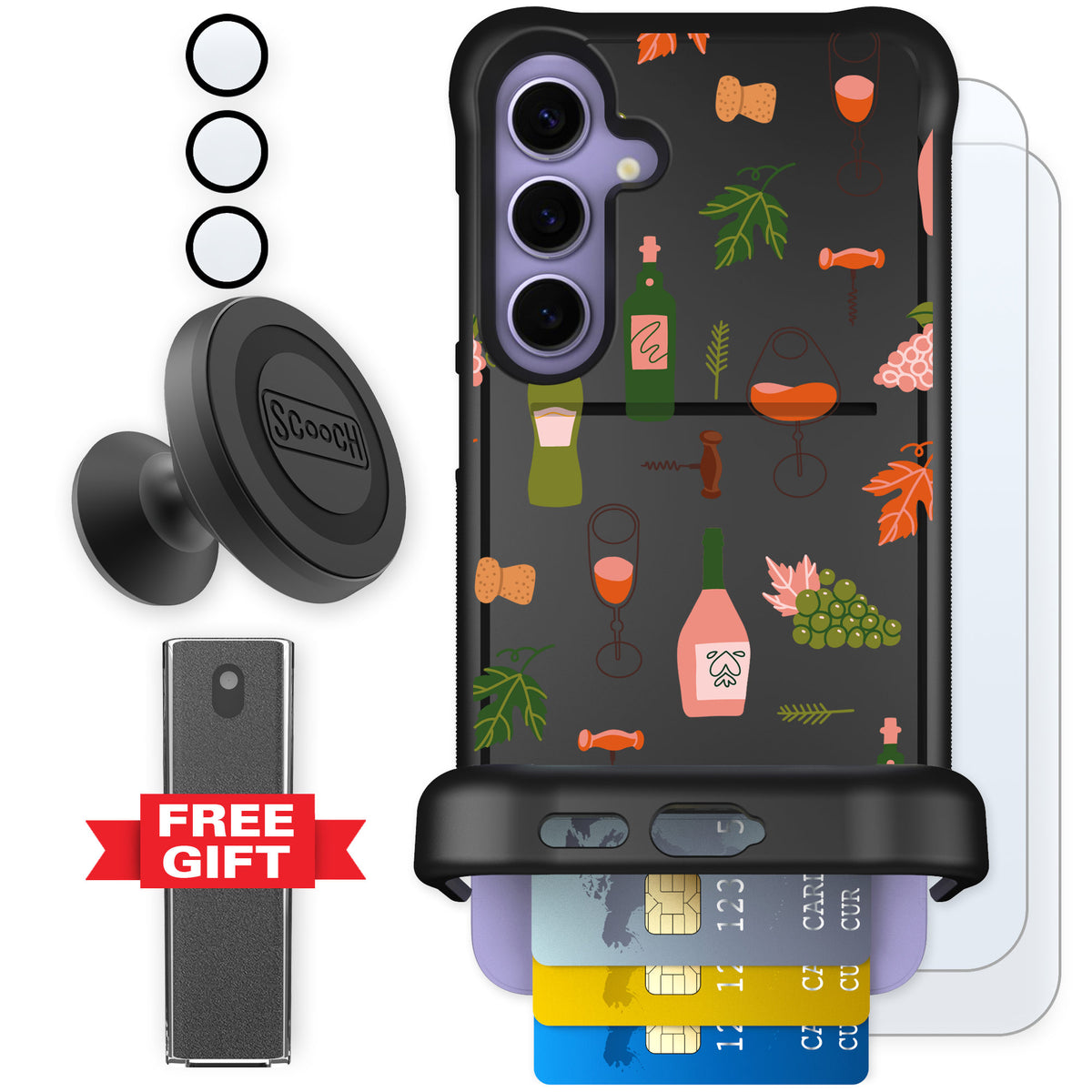 Scooch Wingmate Vino Vibes for Galaxy S24+ — Defender Bundle