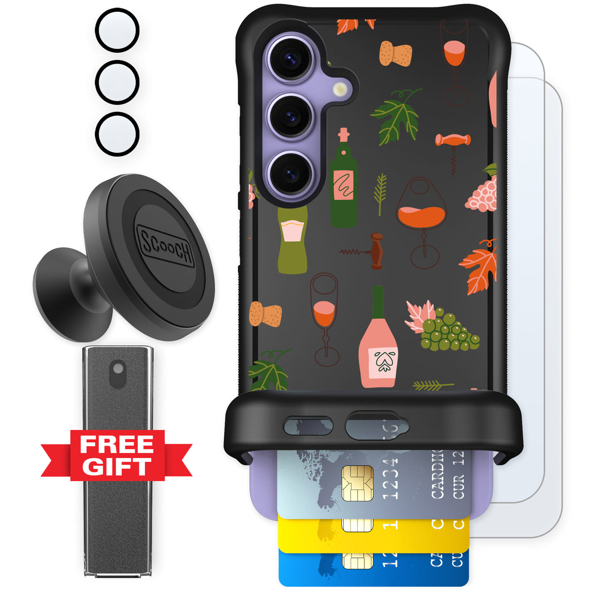 Scooch Wingmate Vino Vibes for Galaxy S24 — Defender Bundle