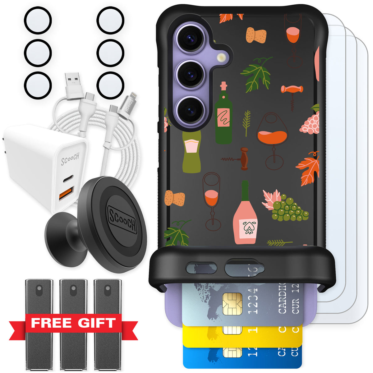 Scooch Wingmate Vino Vibes for Galaxy S24 — Ultimate Bundle