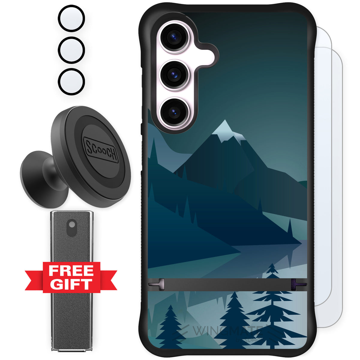 Scooch Wingmate Midnight Ridge for Galaxy S24 — Defender Bundle