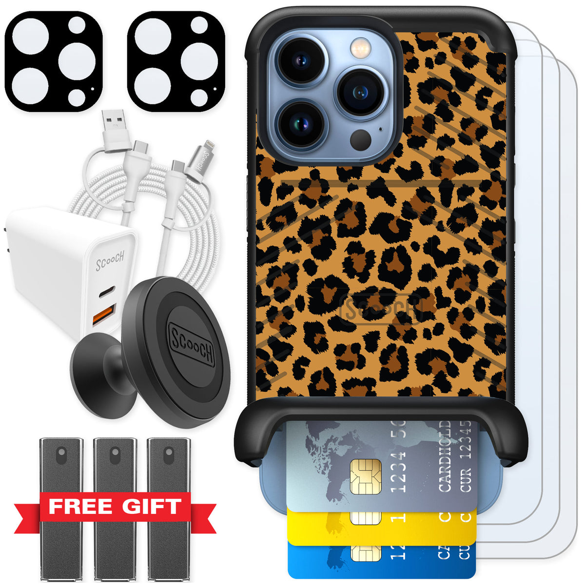 Scooch Wingmate Fierce Feline for iPhone 13 Pro — Ultimate Bundle
