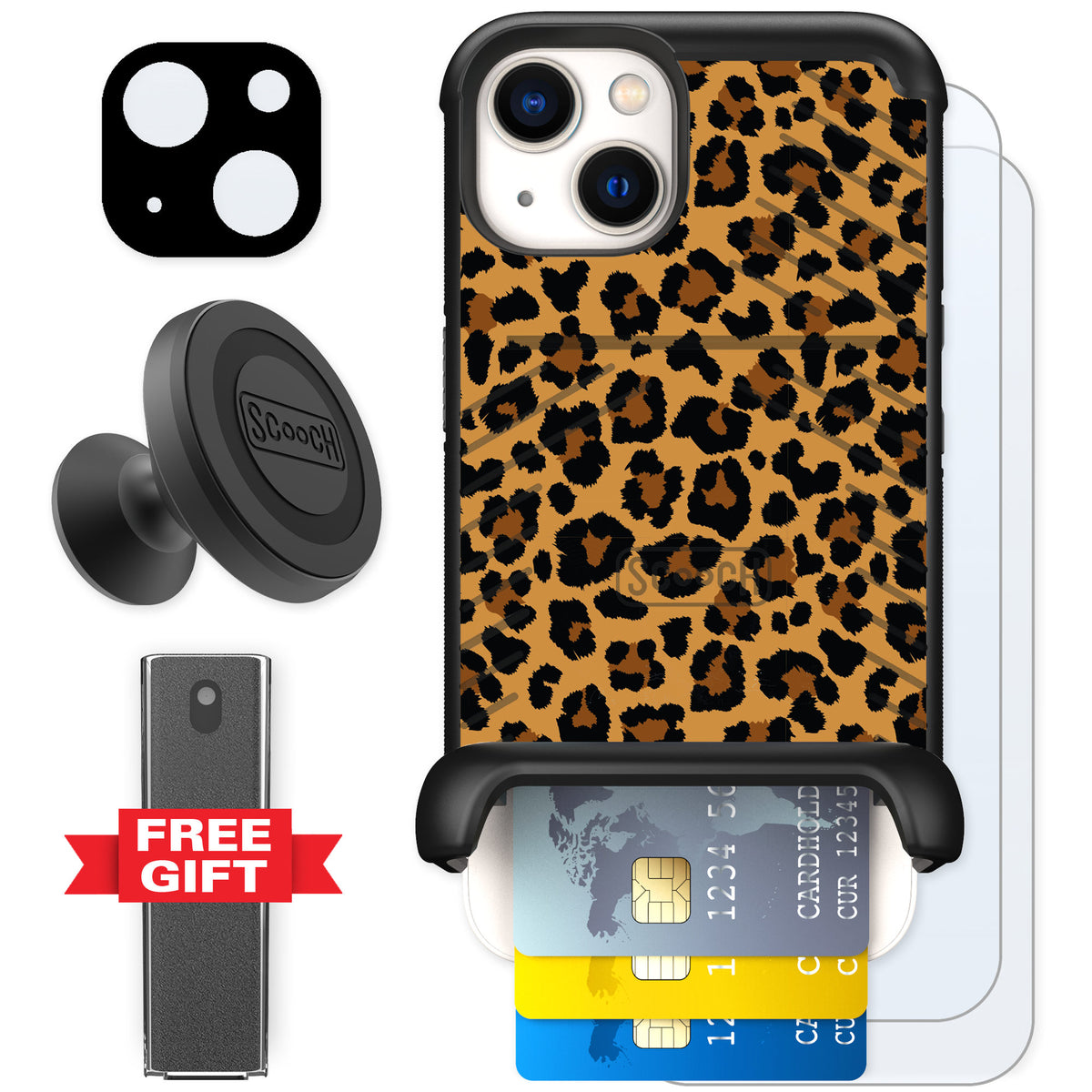Scooch Wingmate Fierce Feline for iPhone 13 — Defender Bundle