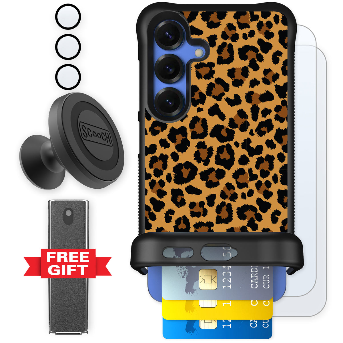 Scooch Wingmate Fierce Feline for Galaxy S25 — Defender Bundle