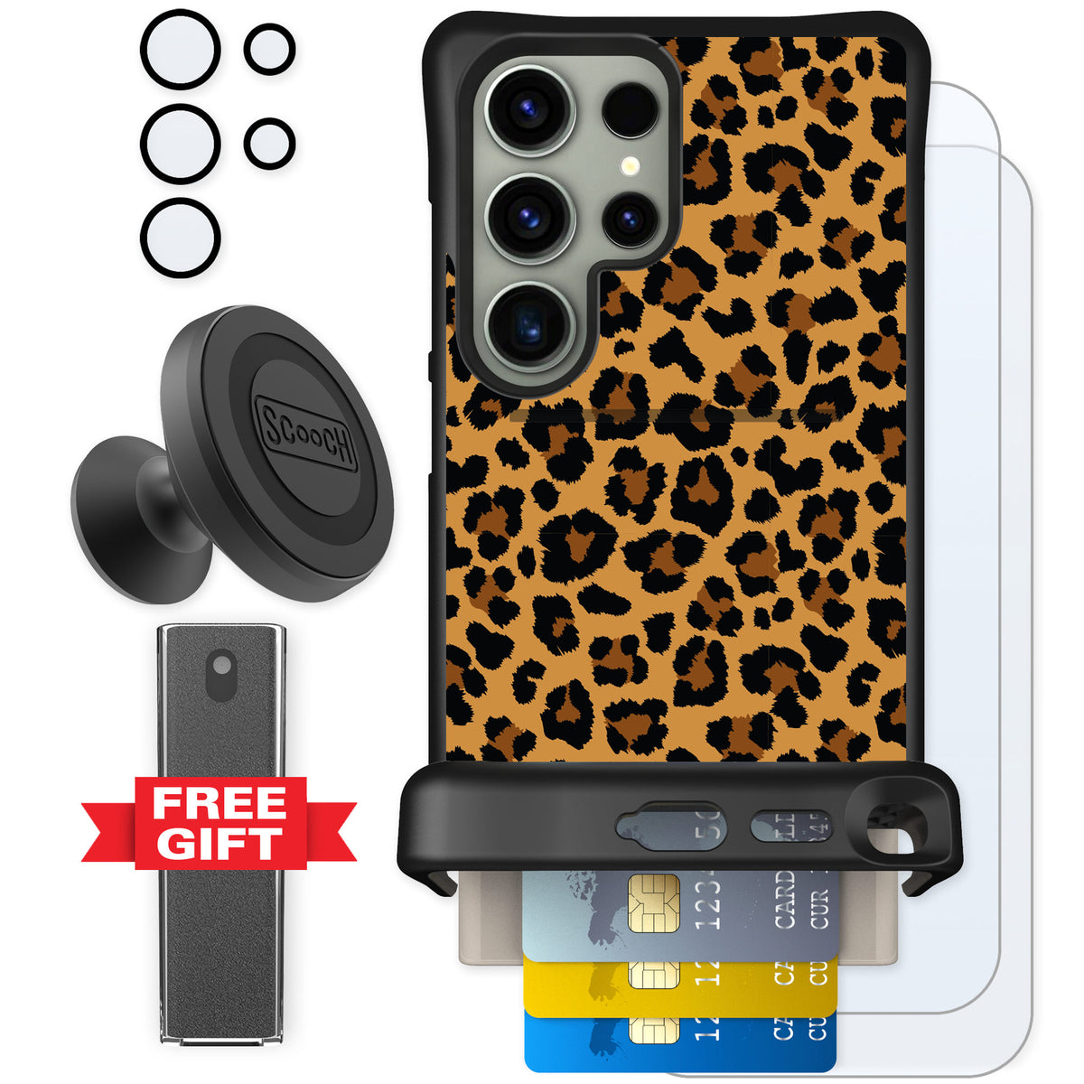 Scooch Wingmate Fierce Feline for Galaxy S24 Ultra — Defender Bundle