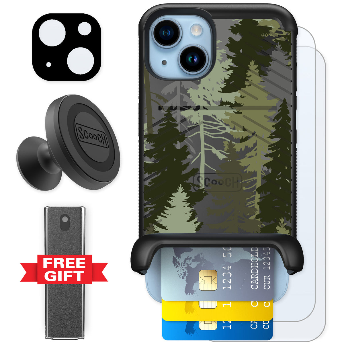 Scooch Wingmate Hidden Pines for iPhone 14 — Defender Bundle