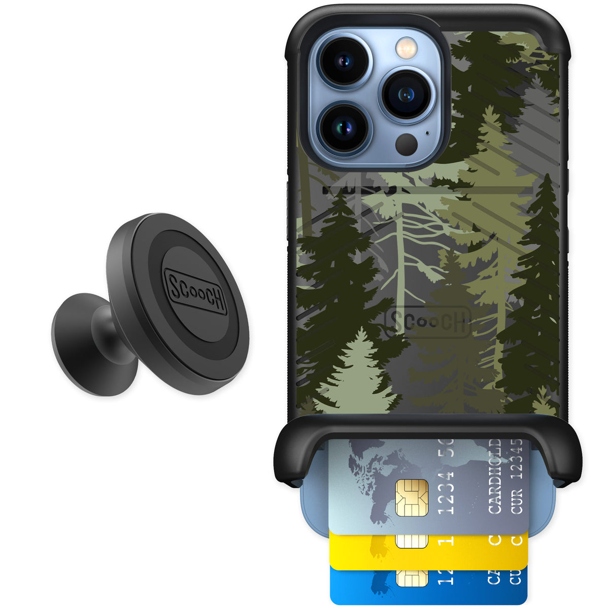 Scooch Wingmate Hidden Pines for iPhone 13 Pro — Starter Bundle