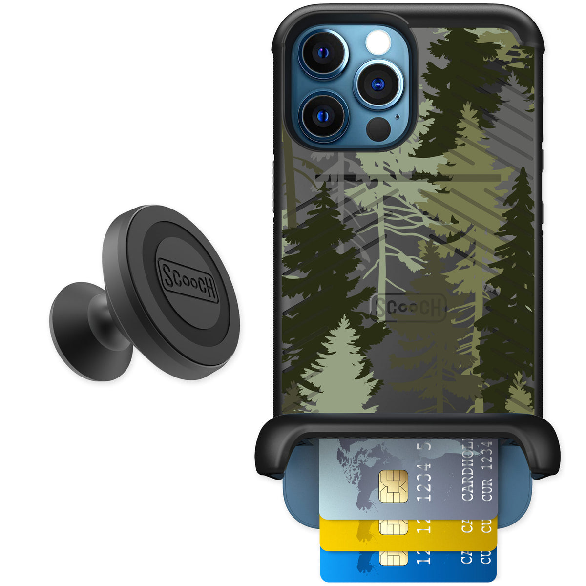 Scooch Wingmate Hidden Pines for iPhone 12 Pro — Starter Bundle