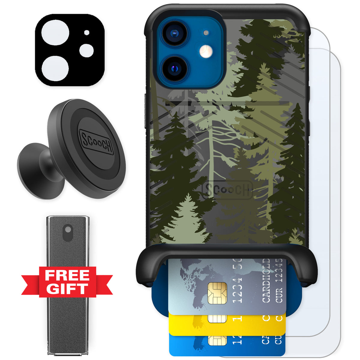 Scooch Wingmate Hidden Pines for iPhone 12 — Defender Bundle