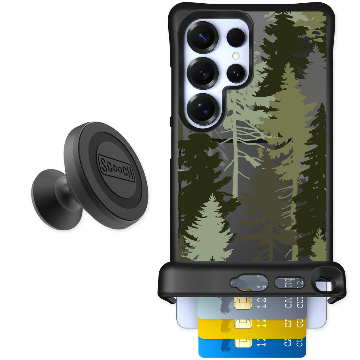 Scooch Wingmate Hidden Pines for Galaxy S25 Ultra — Starter Bundle