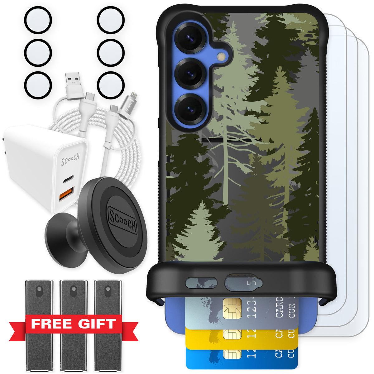 Scooch Wingmate Hidden Pines for Galaxy S25+ — Ultimate Bundle