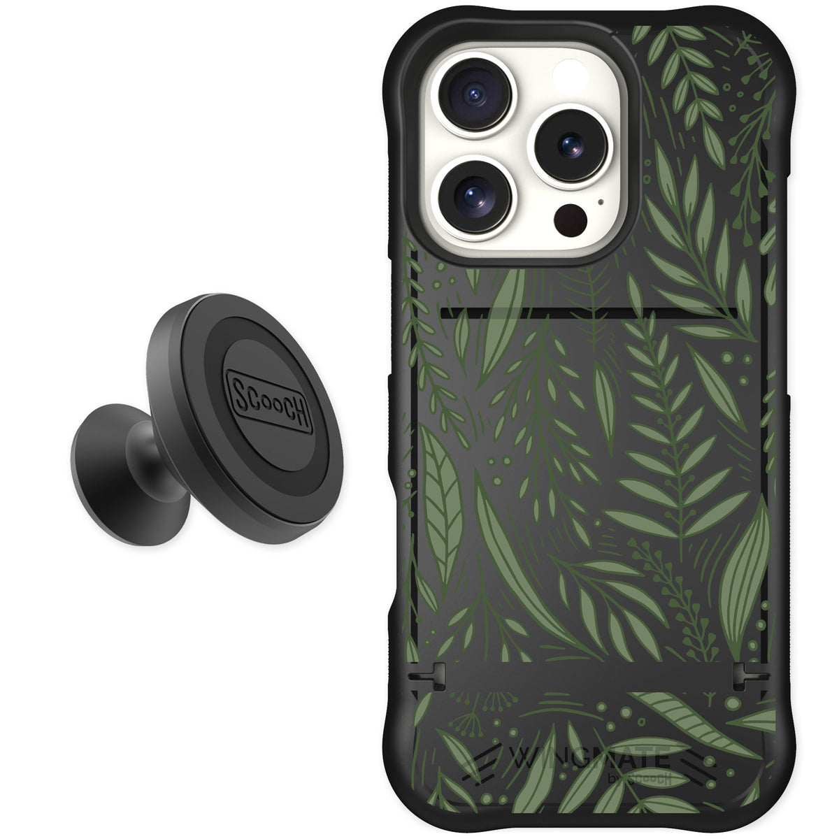 Scooch Wingmate Willow Garden for iPhone 16 Pro — Starter Bundle