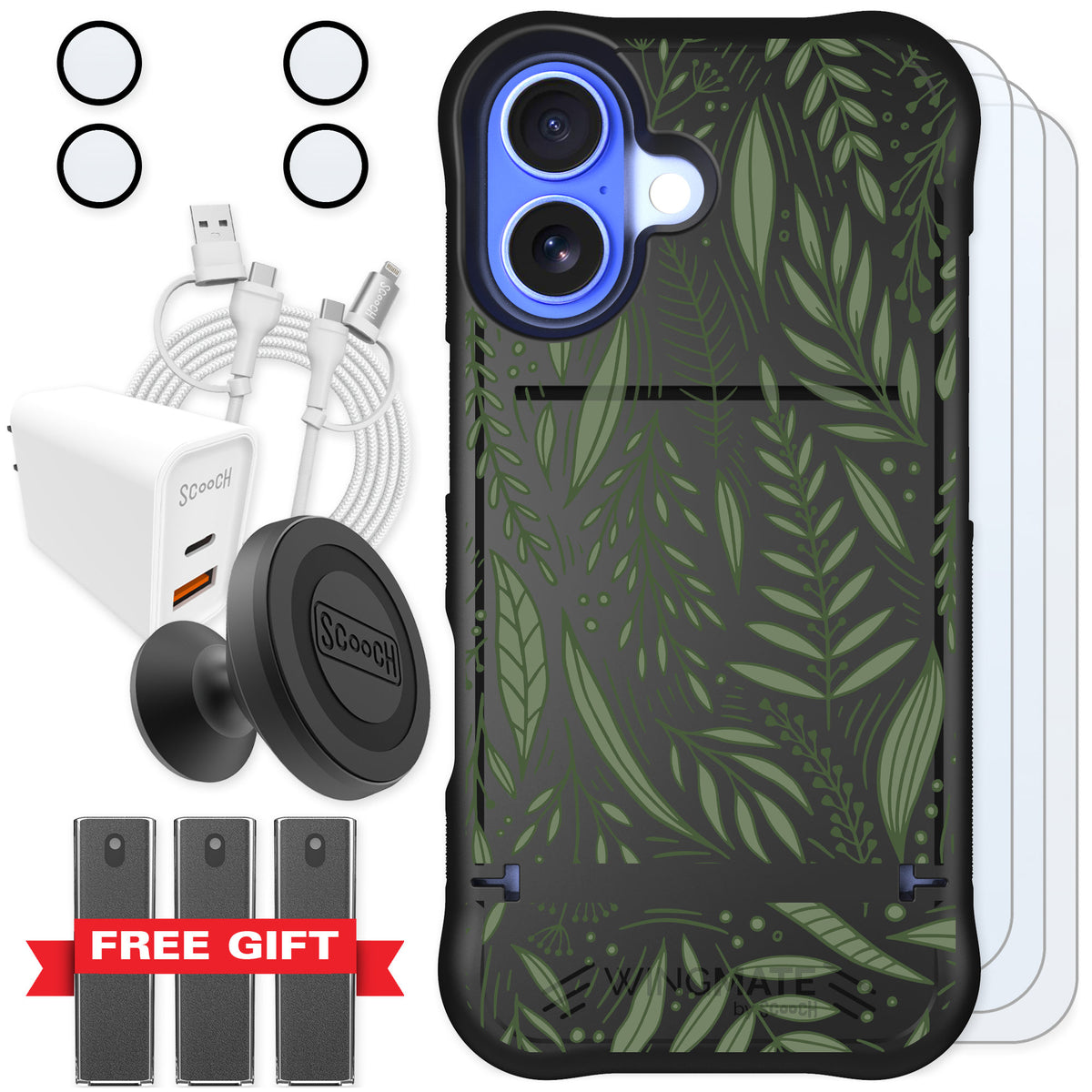 Scooch Wingmate Willow Garden for iPhone 16 — Ultimate Bundle