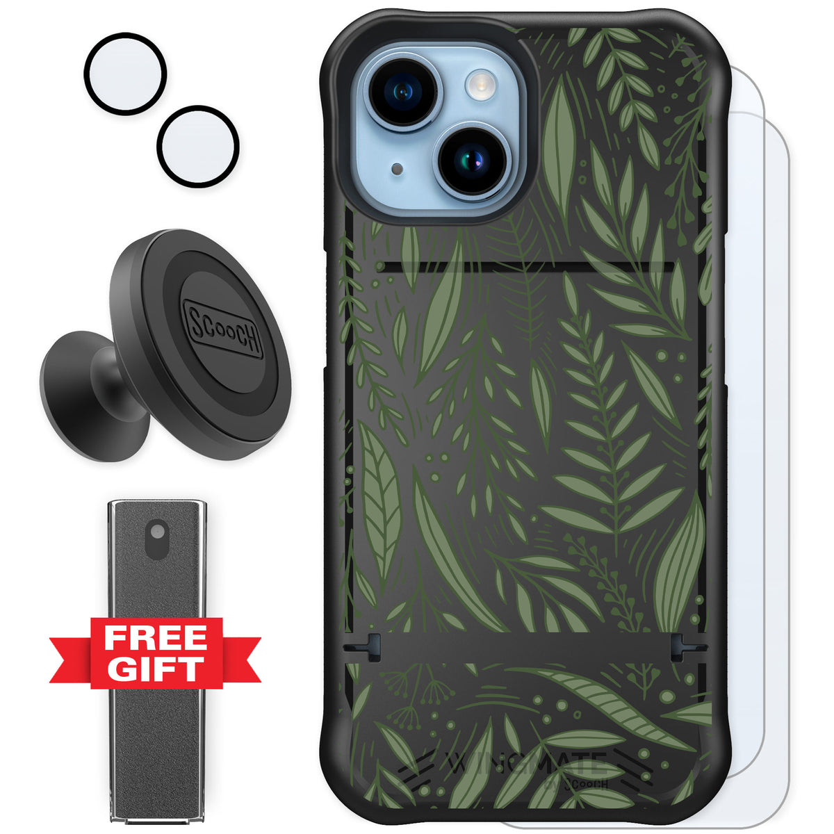 Scooch Wingmate Willow Garden for iPhone 15 — Defender Bundle