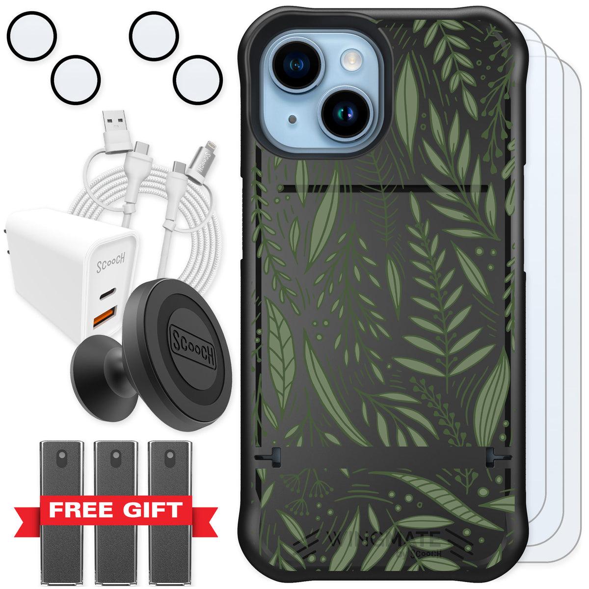 Scooch Wingmate Willow Garden for iPhone 15 — Ultimate Bundle