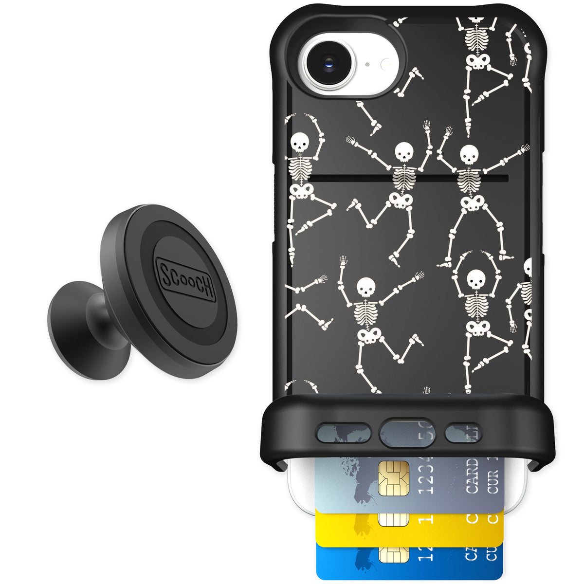 Scooch Wingmate Swinging Skeletons for iPhone 17e — Starter Bundle