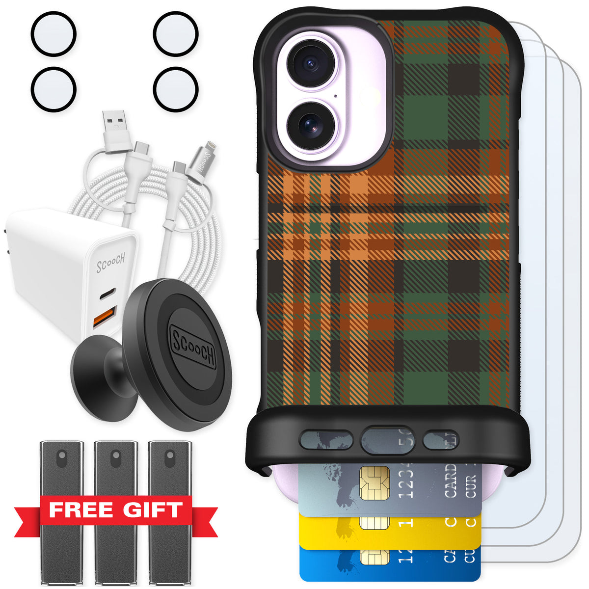 Scooch Wingmate Fall Flannel for iPhone 17 — Ultimate Bundle