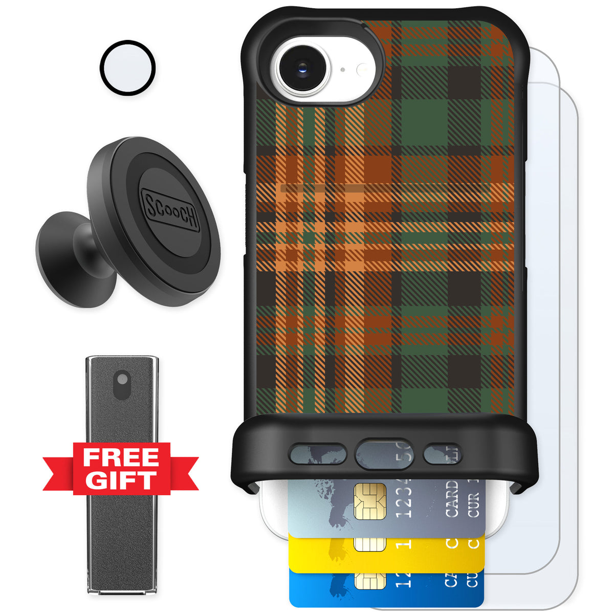 Scooch Wingmate Fall Flannel for iPhone 17e — Defender Bundle