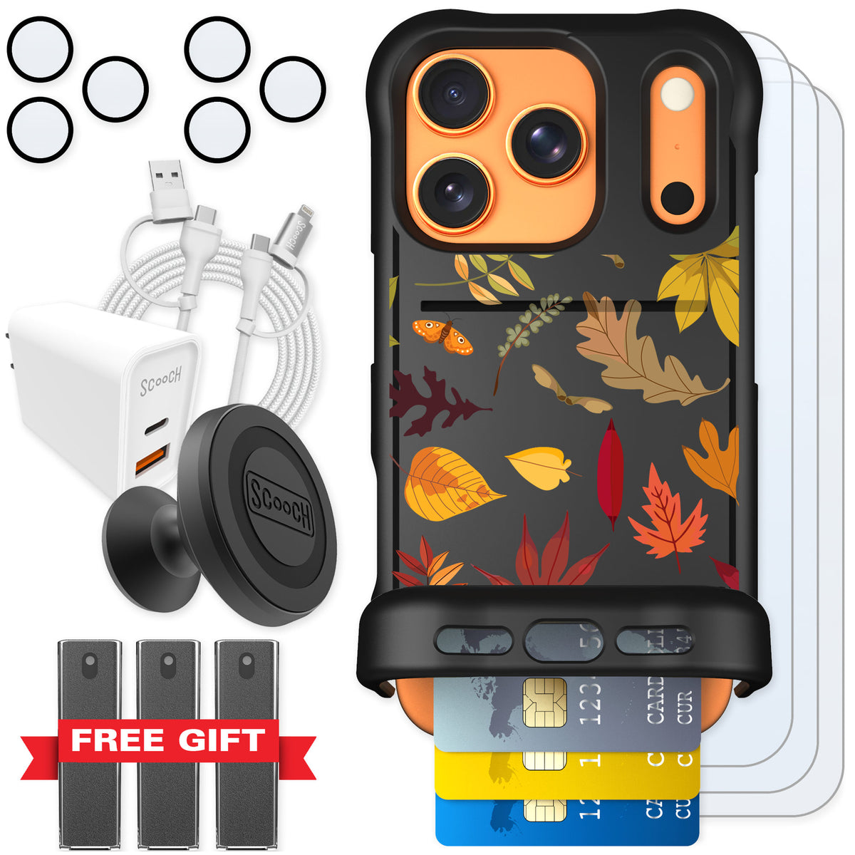 Scooch Wingmate Autumn Leaves for iPhone 17 Pro — Ultimate Bundle