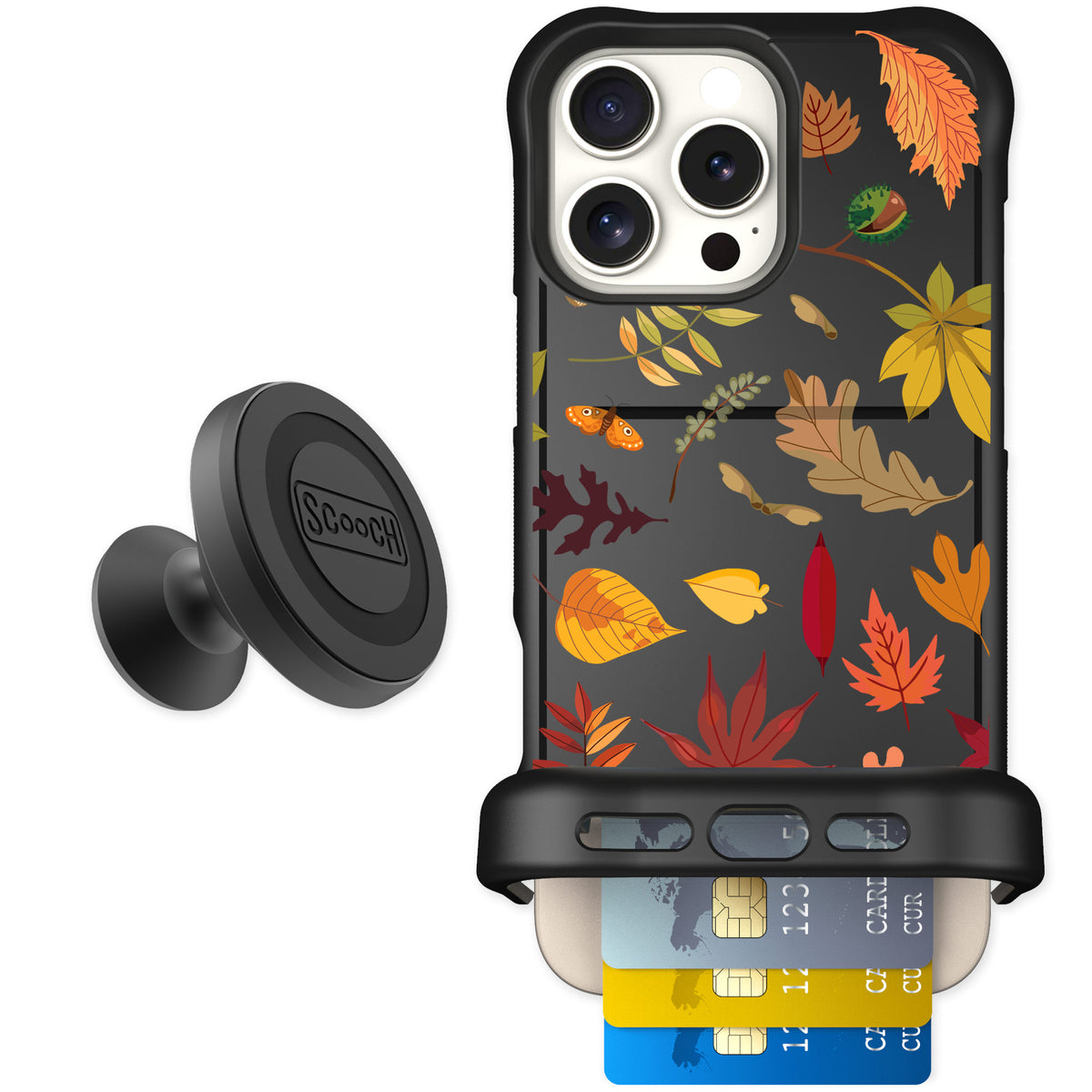 Scooch Wingmate Autumn Leaves for iPhone 16 Pro Max — Starter Bundle