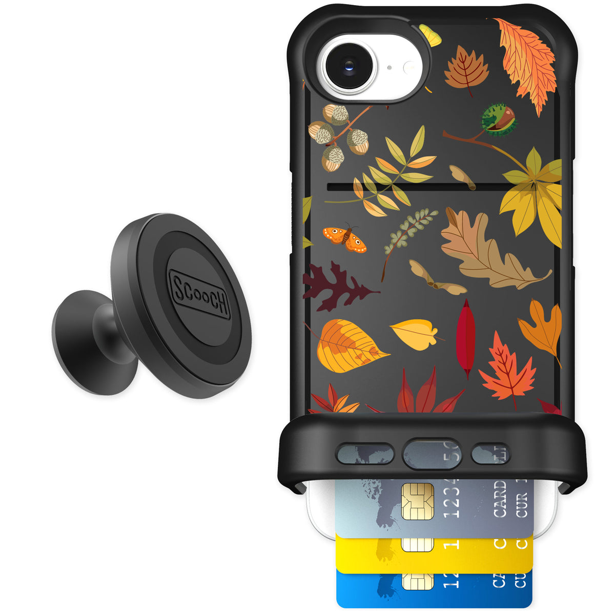 Scooch Wingmate Autumn Leaves for iPhone 16e — Starter Bundle