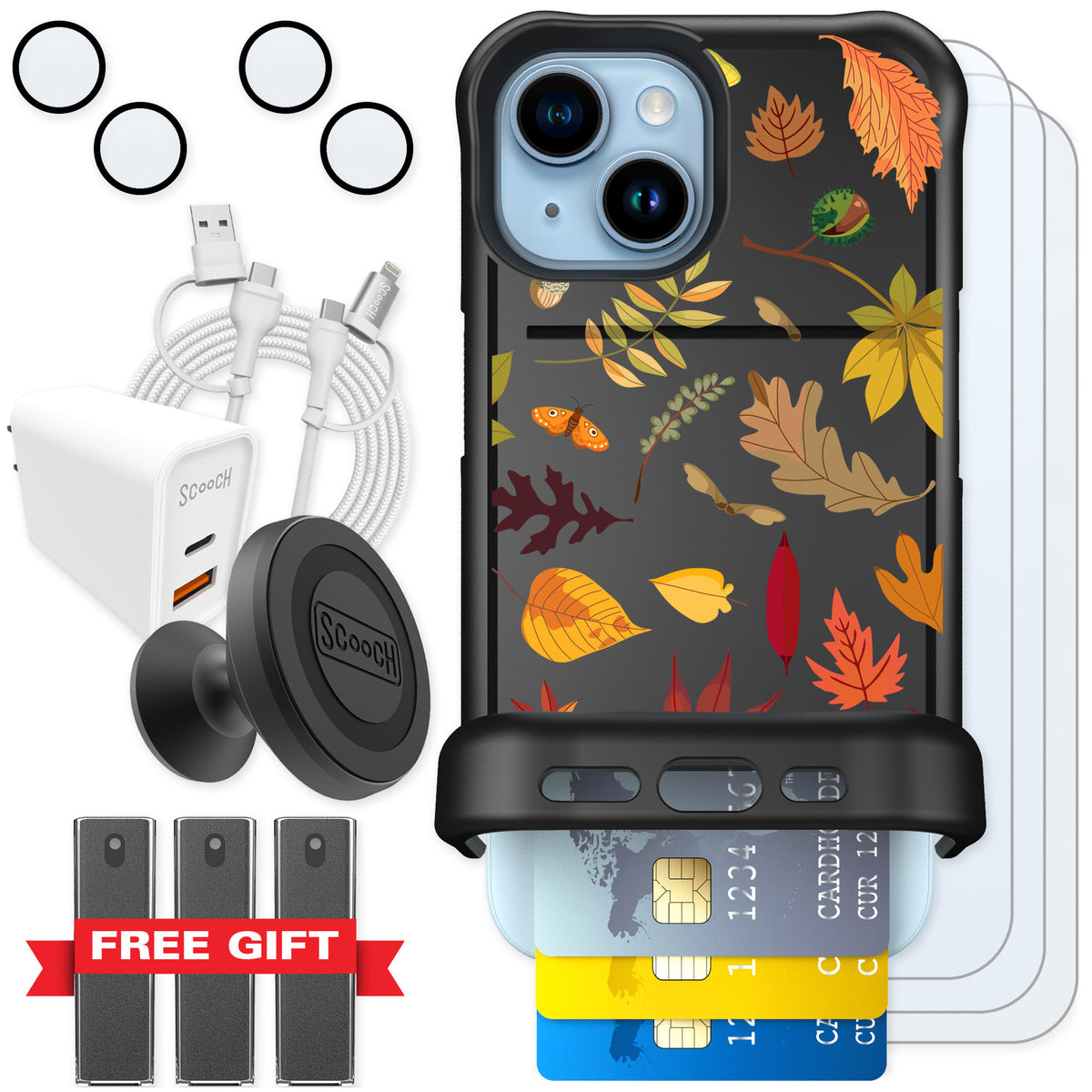 Scooch Wingmate Autumn Leaves for iPhone 15 — Ultimate Bundle