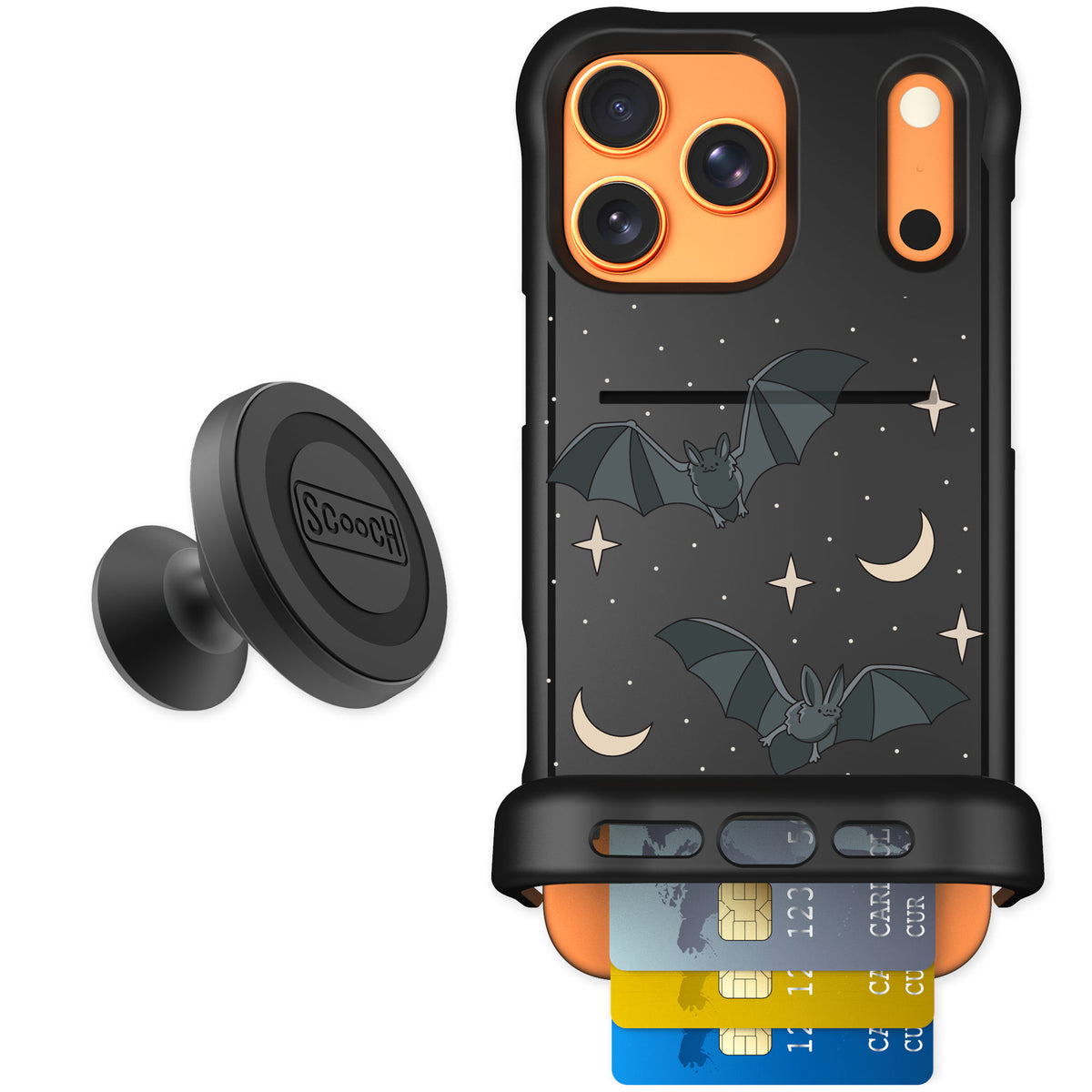 Scooch Wingmate Batty Skies for iPhone 17 Pro Max — Starter Bundle
