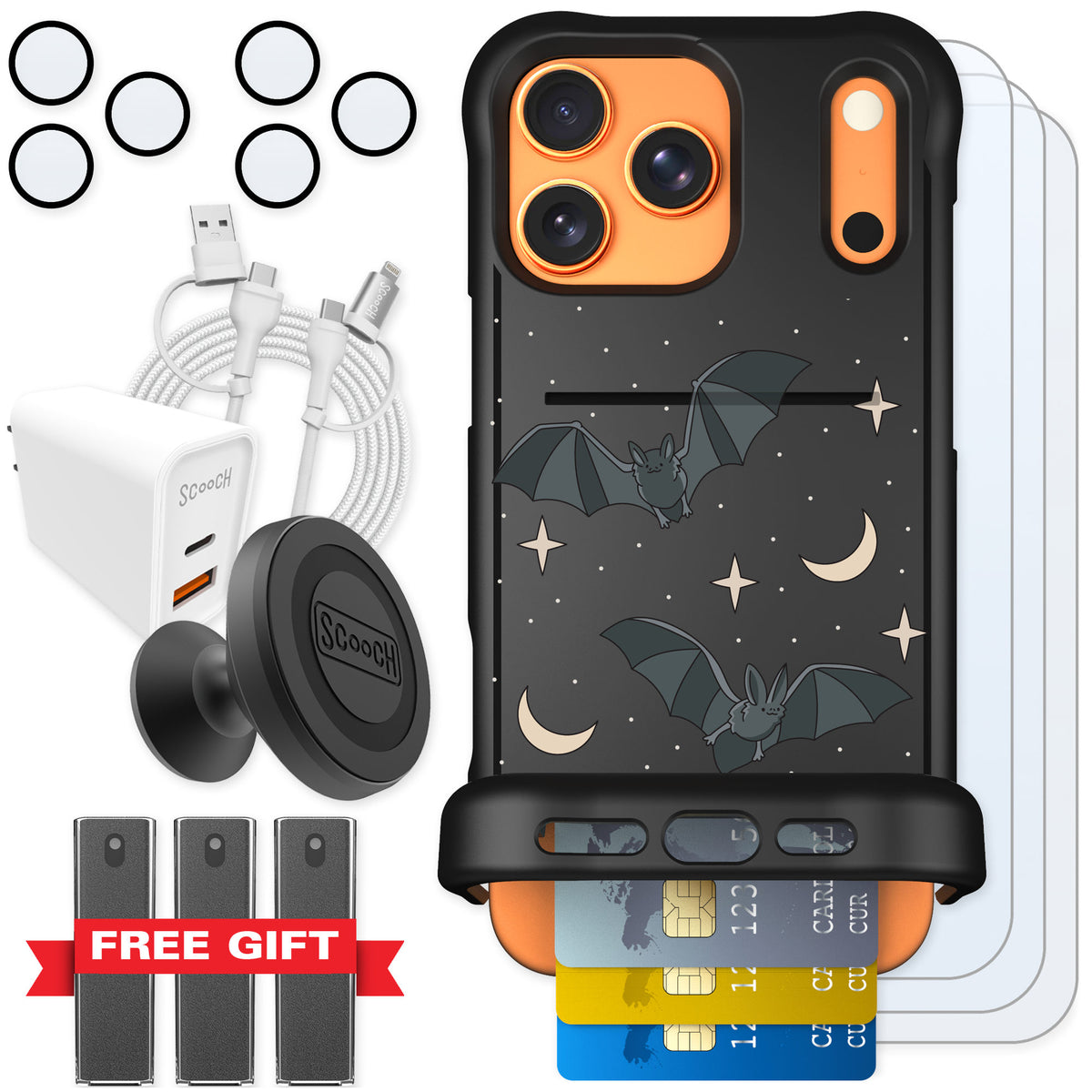 Scooch Wingmate Batty Skies for iPhone 17 Pro Max — Ultimate Bundle