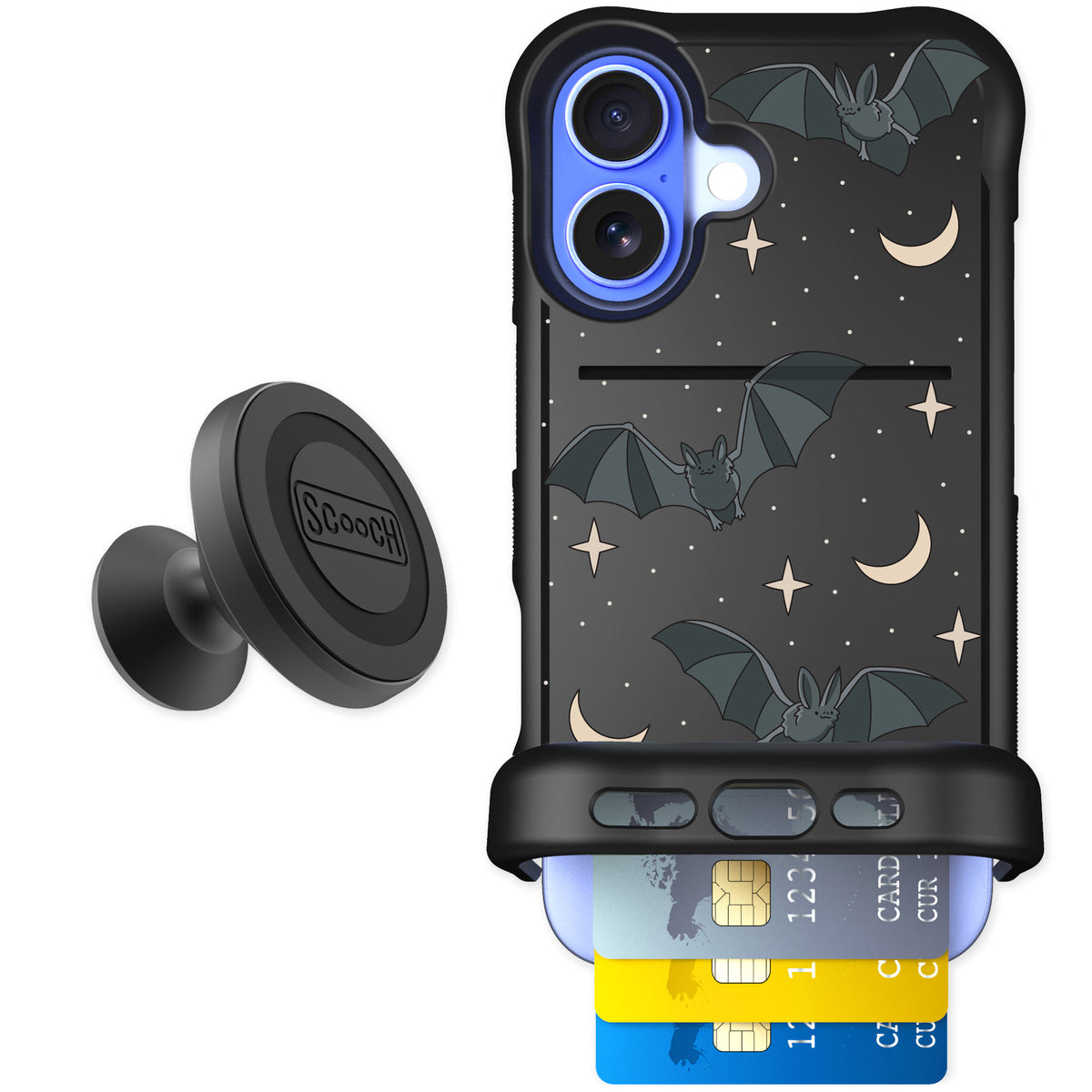 Scooch Wingmate Batty Skies for iPhone 16 — Starter Bundle