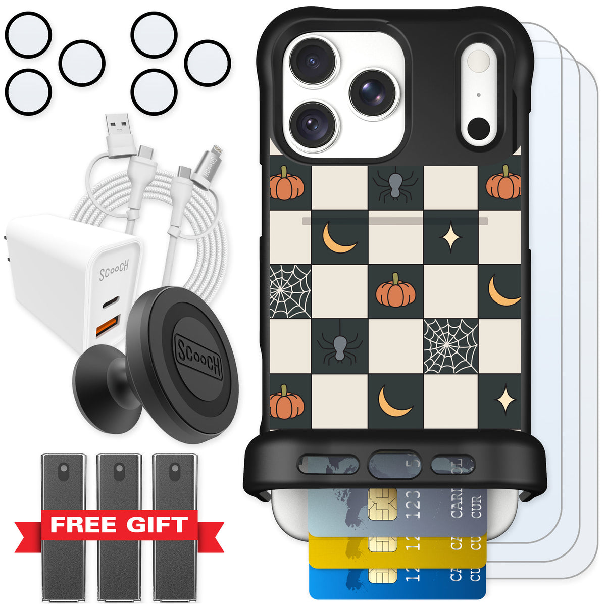 Scooch Wingmate Spooky Squares for iPhone 18 Pro Max — Ultimate Bundle