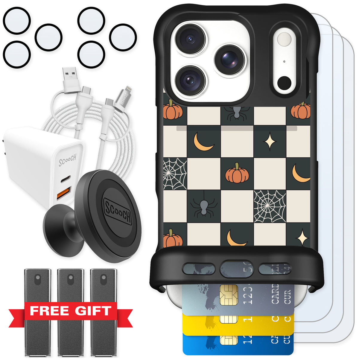 Scooch Wingmate Spooky Squares for iPhone 18 Pro — Ultimate Bundle