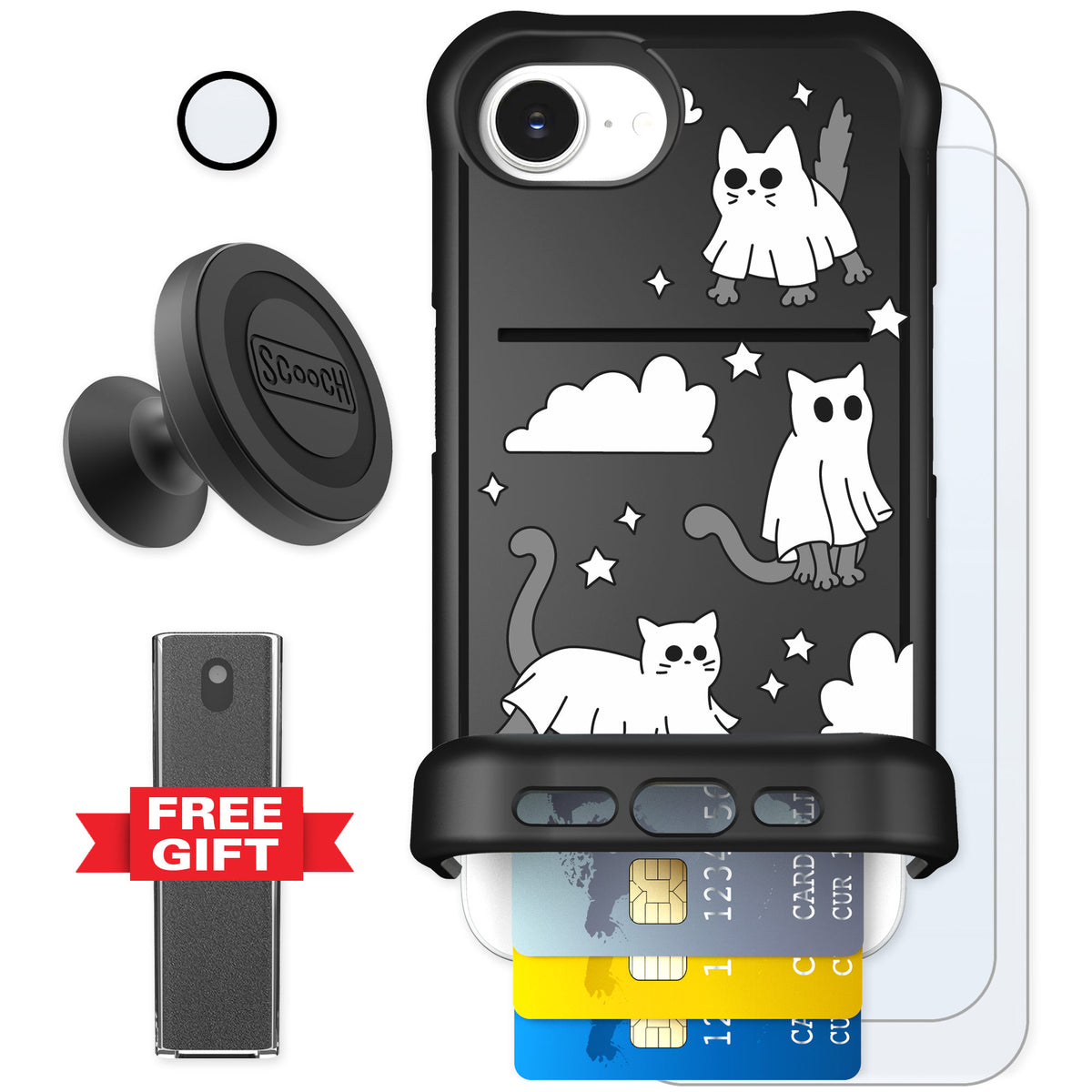 Scooch Wingmate Scaredy Cats for iPhone 17e — Defender Bundle
