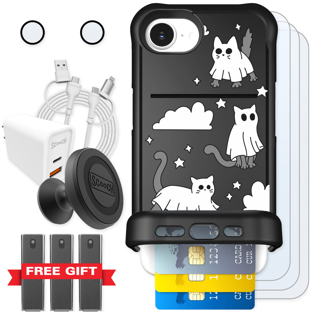 Scooch Wingmate Scaredy Cats for iPhone 17e — Ultimate Bundle