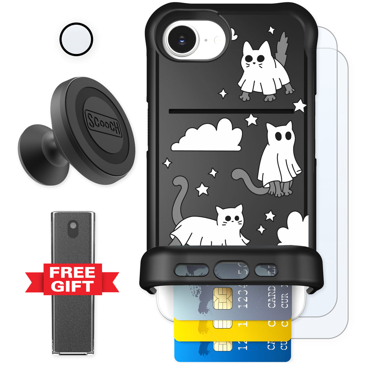 Scooch Wingmate Scaredy Cats for iPhone 16e — Defender Bundle