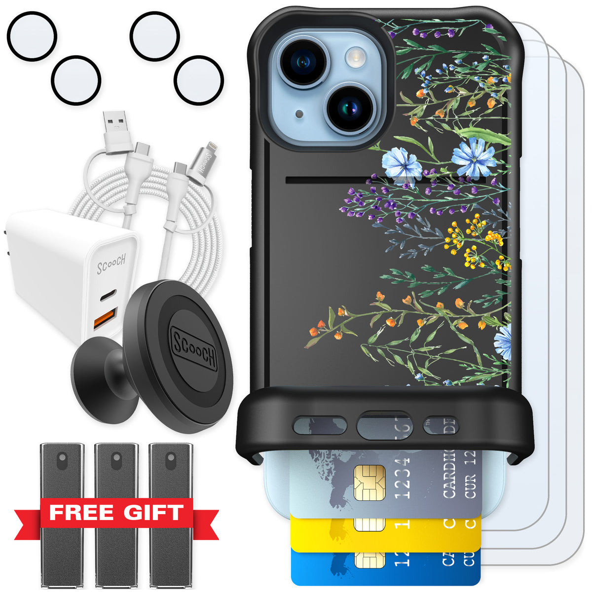 Scooch Wingmate Meadow Bloom for iPhone 15 β Ultimate Bundle