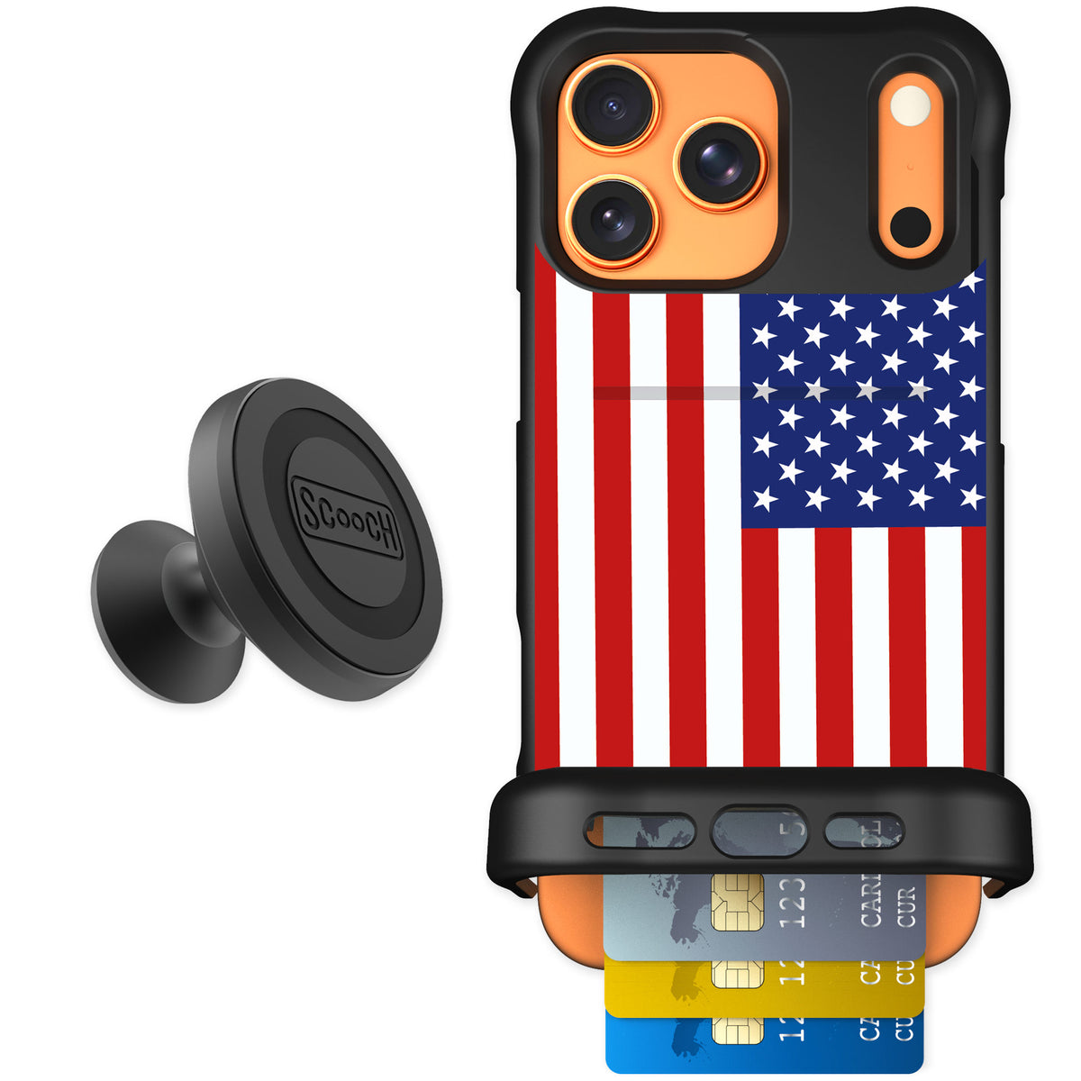 Scooch Wingmate Stars And Stripes for iPhone 17 Pro Max β Starter Bundle