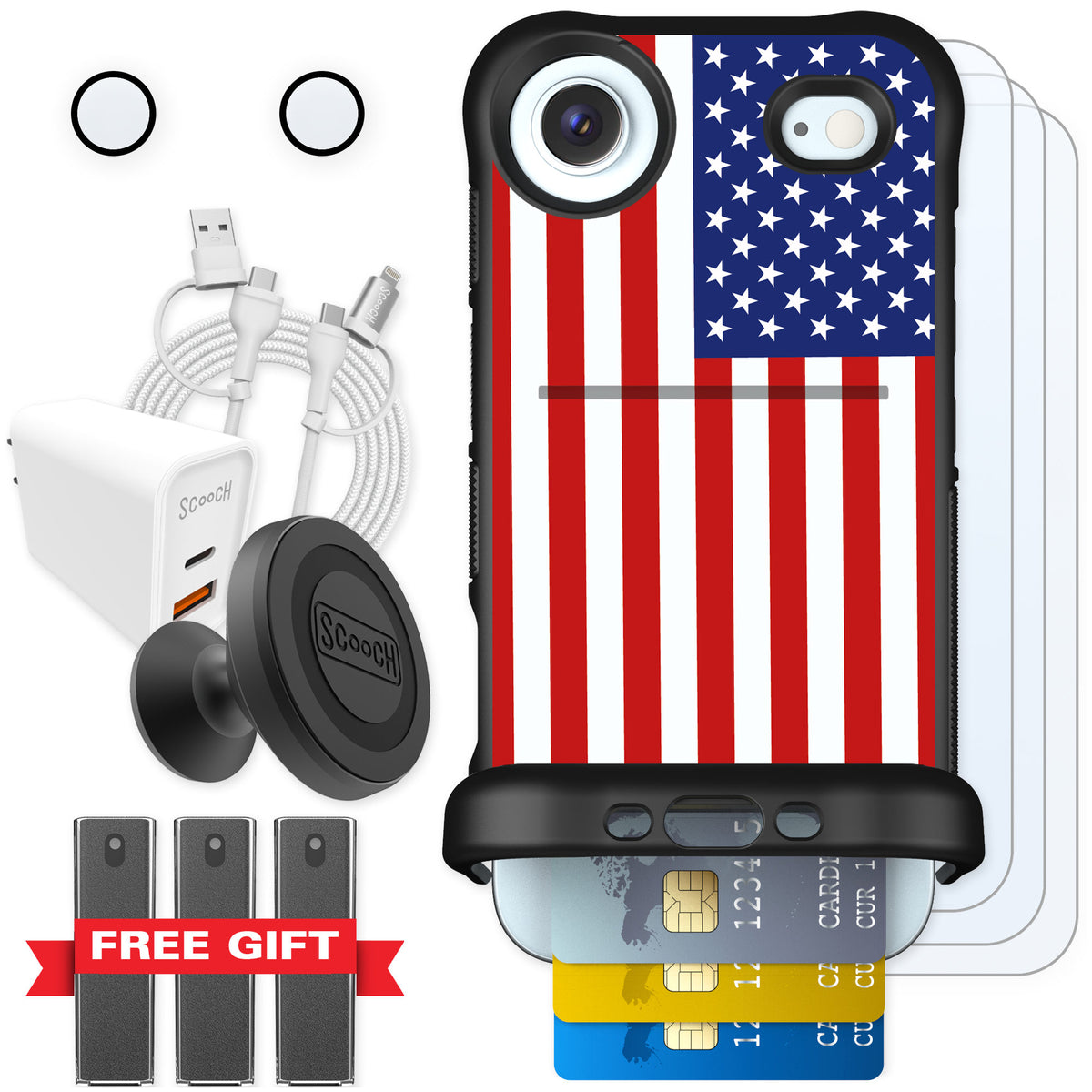 Scooch Wingmate Stars And Stripes for iPhone Air β Ultimate Bundle