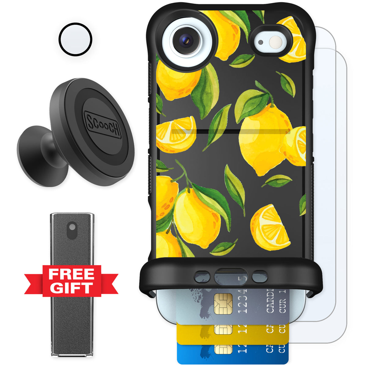 Scooch Wingmate Amalfi Lemons for iPhone Air — Defender Bundle