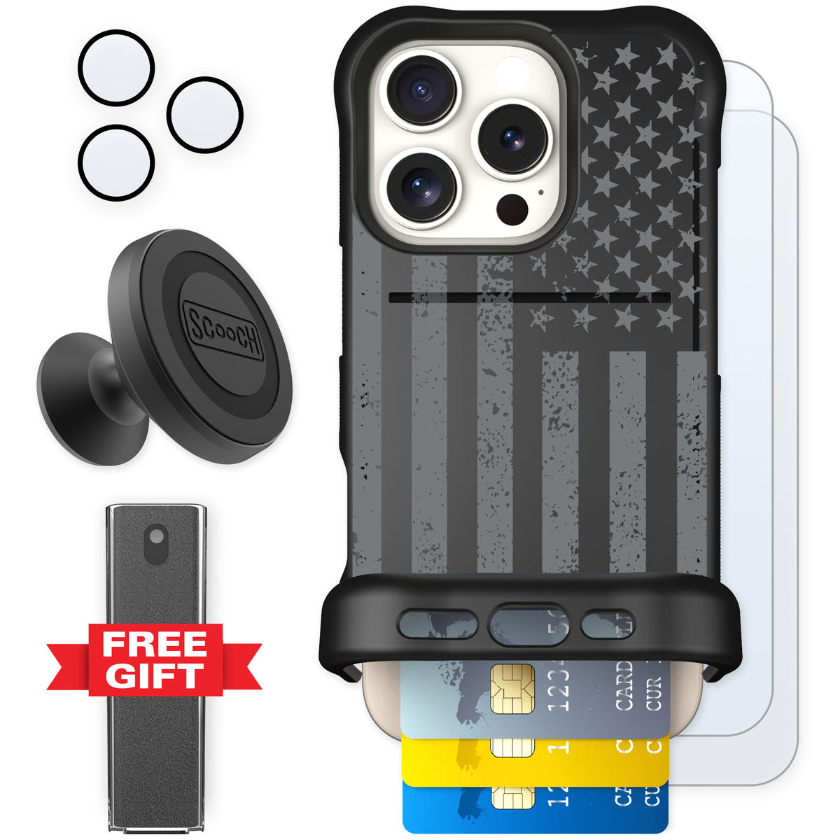 Scooch Wingmate Weathered Glory for iPhone 16 Pro β Defender Bundle