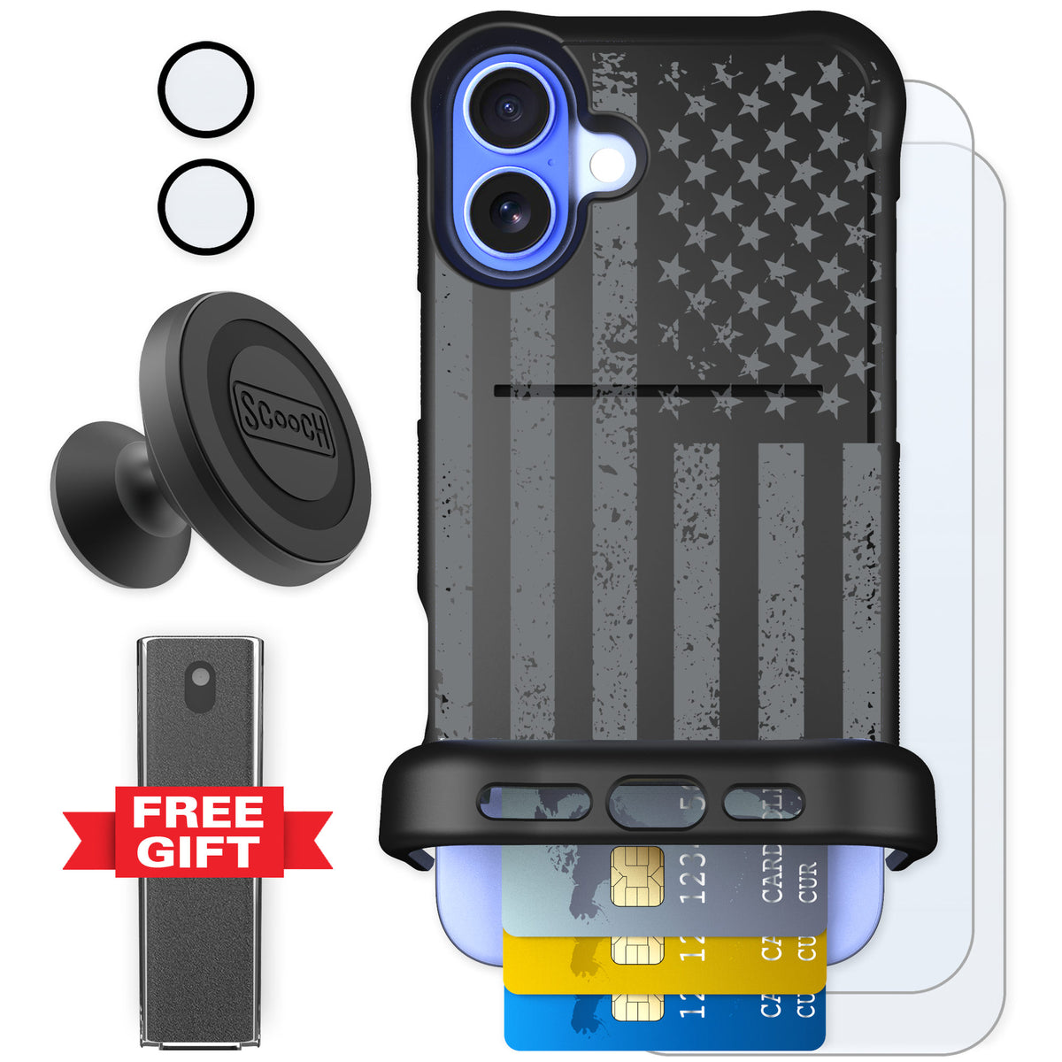Scooch Wingmate Weathered Glory for iPhone 16 Plus β Defender Bundle