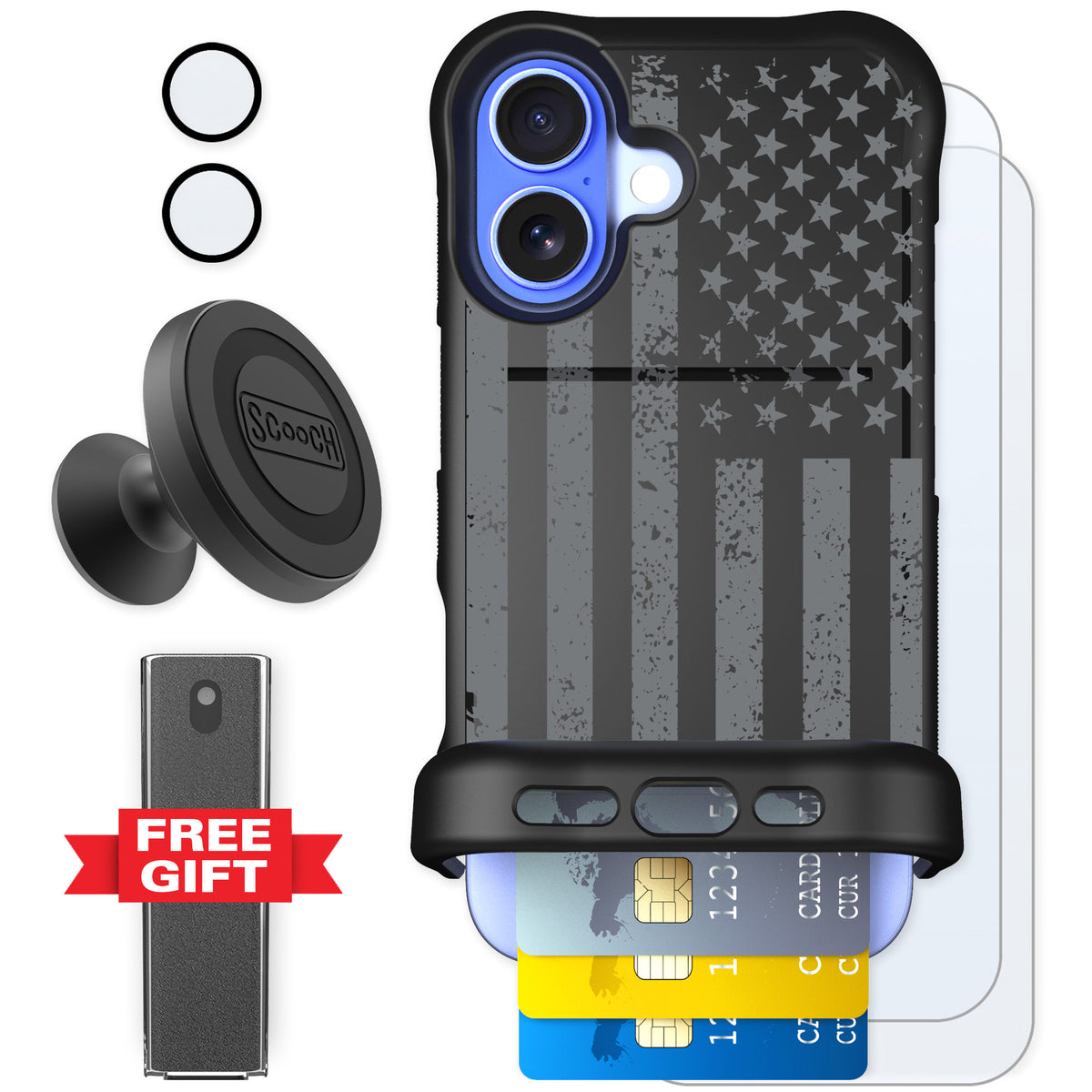 Scooch Wingmate Weathered Glory for iPhone 16 β Defender Bundle
